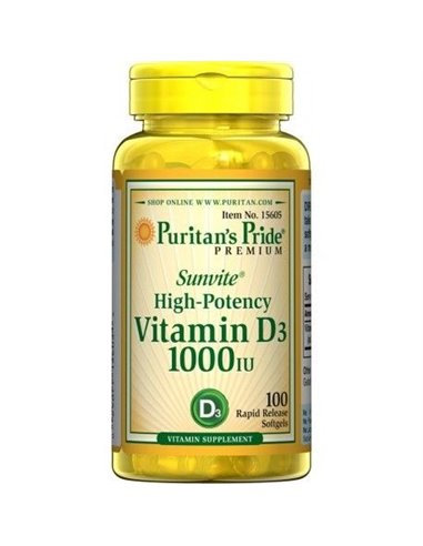 Vitamin D3 1000 IE, 100 kapslar
