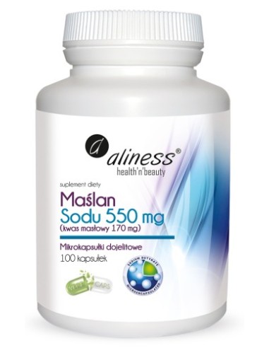 Natriumbutyrat 550 mg, 100 kapslar (aliness)